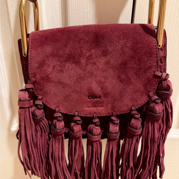 Chloe Handbags - Vintage Burgundy Suede Fringe Bag
